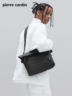 皮尔卡丹minimalism系列 时尚休闲男士翻盖包可斜跨