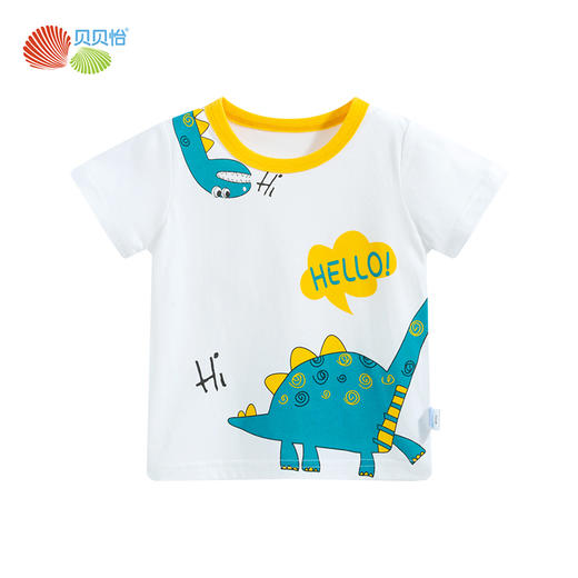 贝贝怡趣味卡通卡通短袖男童宽松休闲上衣男童帅气T恤纯棉打底衫 商品图4