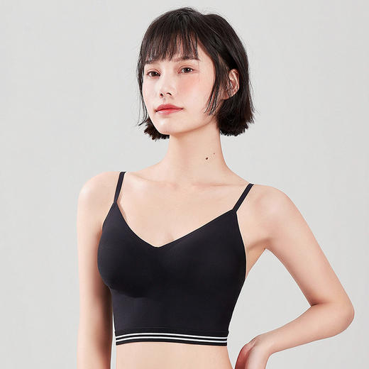 都市丽人Vbra内衣无尺码薄背心式泳布文胸二排无钢圈LB36K7 商品图1