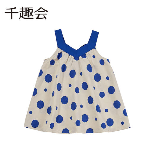 【吊带衬衫】千趣会夏款儿童女童宝宝印花时尚无袖梭织棉麻上衣套头衫9000090 商品图4