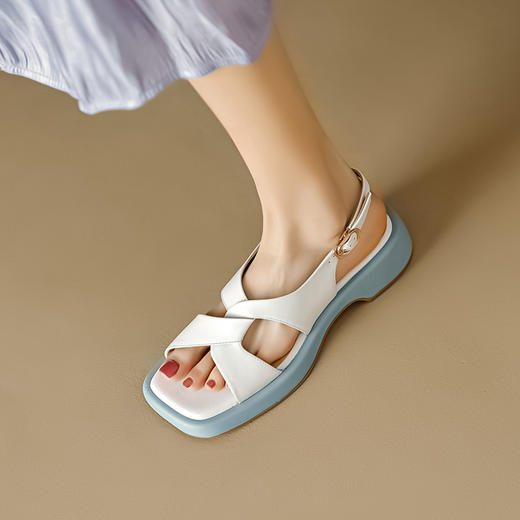 夏季新款，清新百搭里外全皮厚底凉鞋FDME-FD8187 商品图10