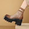 夏季新款，真皮网纱拼接圆头厚底短靴ZM-2717 商品缩略图9