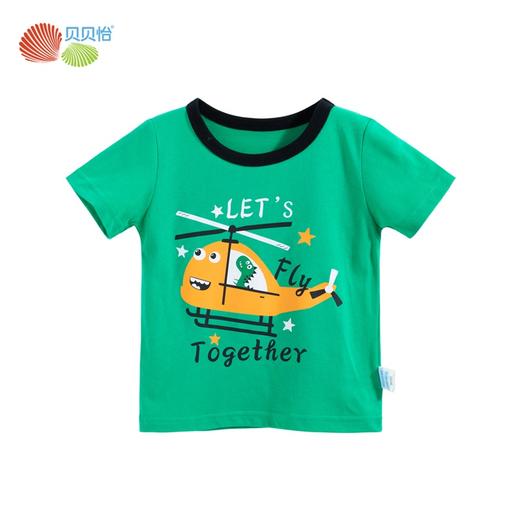 贝贝怡卡通飞机男童短袖T恤衫夏季儿童半袖男宝宝纯棉上衣夏装潮 商品图7