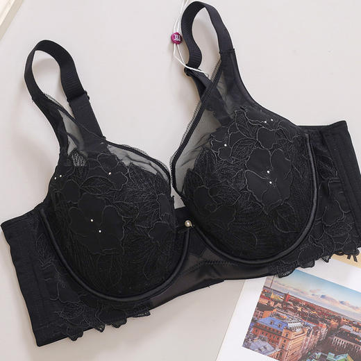 中胸聚拢  改善外扩  稳定胸型 改善胸部散开 花颂刺绣调整型文胸 商品图2