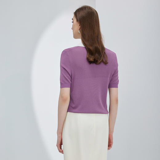 NF661斯尔丽瑟俪23春夏新款时尚撞色拼接显瘦女式针织衫 商品图1