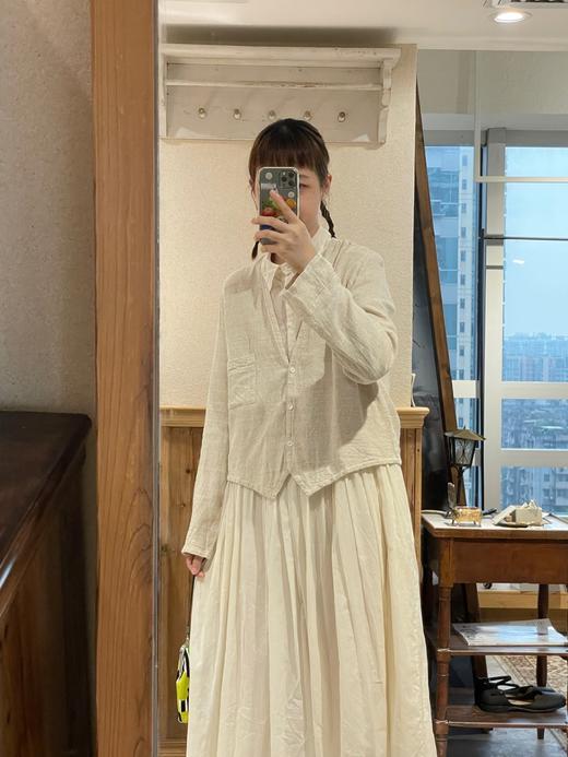 elsa esturgie 衬衫皱褶连衣裙（米白色） 商品图10