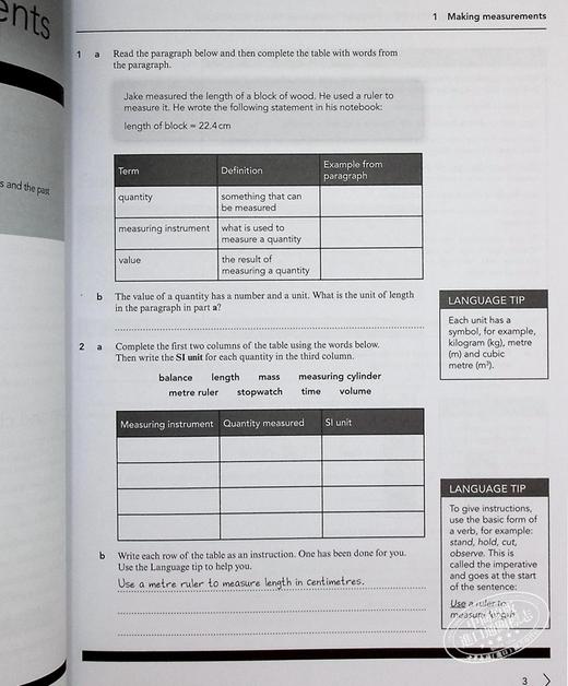 【中商原版】NEW Cambridge IGCSE Physics English Language Skills Workbook 剑桥 IGCSE 物理英语语言技能练习册 商品图4