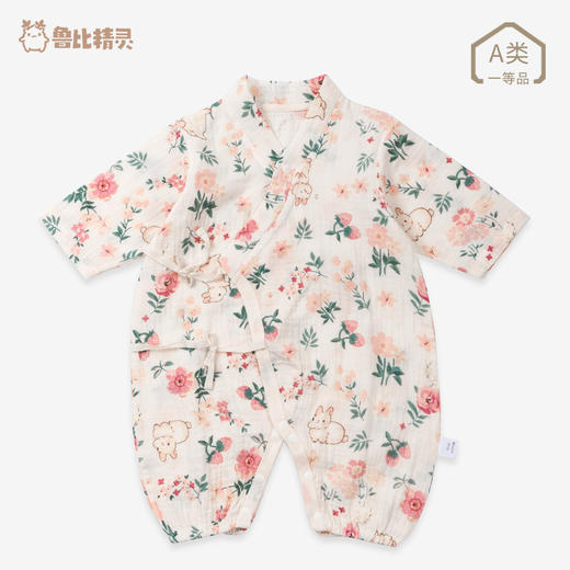 【婴儿薄款纱布棉连体衣】春夏新生儿宝宝长袖和尚服A类纯棉家居爬服 商品图5