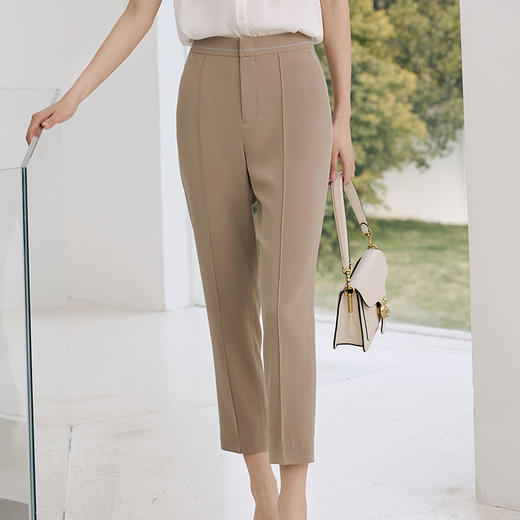 玳莎简约九分烟管裤女2023春季新款百搭显瘦设计感小众直筒西装裤  DA36309 商品图2