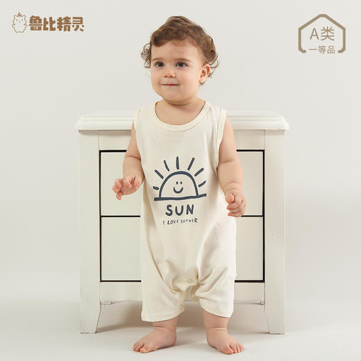 【宝宝纯棉连体背心】婴儿衣服夏季薄款包屁衣纯棉宝宝短袖背心新生儿哈衣连体衣无袖 商品图0