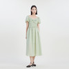 谜底方领连衣裙短袖女2023夏季新款简约文艺设计感长裙232ML0570 商品缩略图0