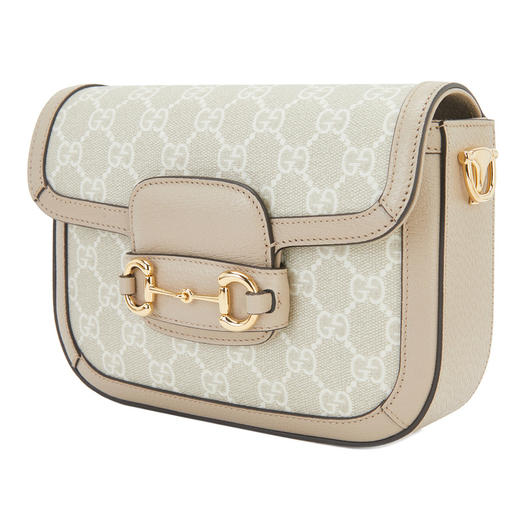 GUCCI 古驰  米色/白色经典马衔扣迷你单肩马鞍包斜挎包658574UULAG 商品图1