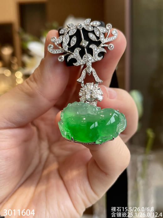 老坑高冰艳绿唐马吊坠【3011604】具体价格微信咨询 商品图3