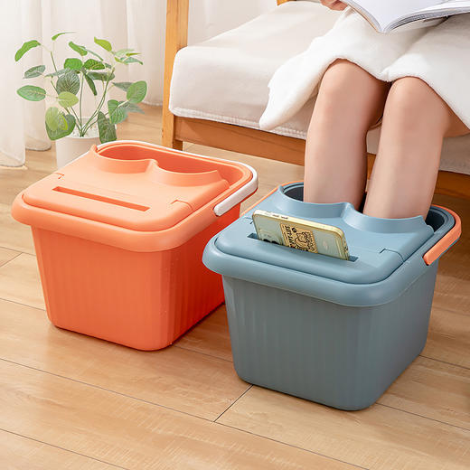 「两款配色！深桶泡脚」泡脚桶深桶 过小腿居家日用保温洗脚盆足浴加高深桶 商品图0