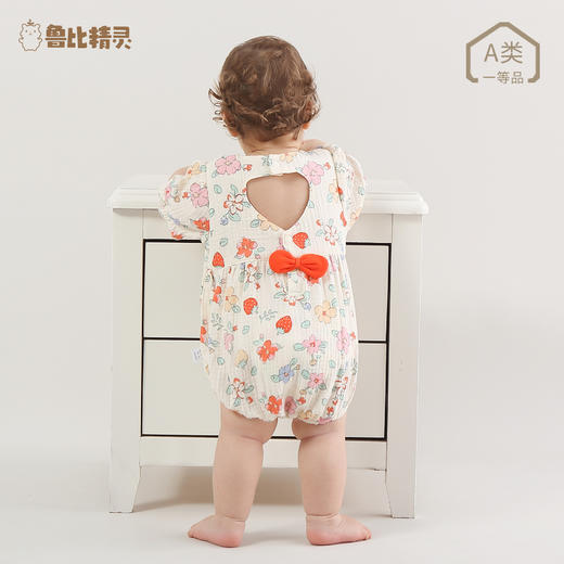 【婴儿碎花包屁衣】夏季薄款宝宝三角哈衣爬服新生儿衣服超萌夏装连体 商品图3