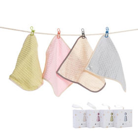 德国nmay 华夫格汗巾+口水巾组合套餐 打嗝布洗脸巾洗澡巾纯棉材质