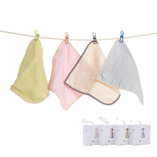 德国nmay 华夫格汗巾+口水巾组合套餐 打嗝布洗脸巾洗澡巾纯棉材质 商品图0