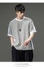 PINLI品立夏季新款宽松T恤拼接蝙蝠袖休闲男上衣拼料条纹体恤B232111039 商品缩略图3