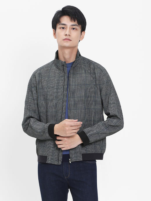 callisto黑色微泡纹理立领夹克  SRFEJ046C 商品图0