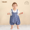 宝宝夏季短袖哈衣拼牛仔假两件背带裤婴儿连体爬服婴幼儿连体衣 商品缩略图0
