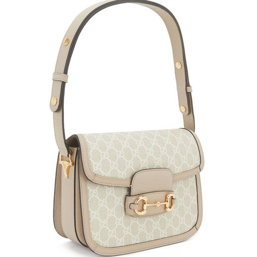 GUCCI 古驰   女包 1955马衔扣手袋单肩斜挎提挎马鞍包 米白色602204 UULBG 商品图1