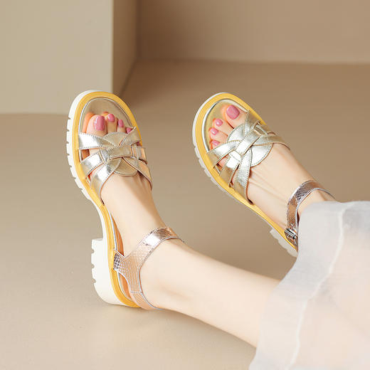 舒适百搭，里外全皮后空罗马凉鞋ZYY-A383 商品图7