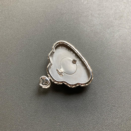 高冰种阳绿翡翠大弥勒佛18k白金钻石镶嵌 商品图5