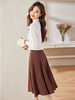 职业通勤高级设计感衬衫高腰A字半身裙两件套装 商品缩略图4