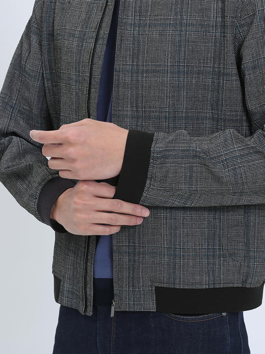 callisto黑色微泡纹理立领夹克  SRFEJ046C 商品图3