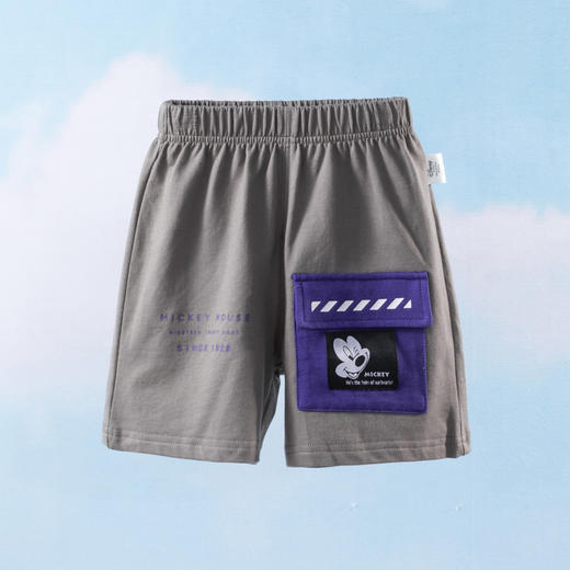 【商场同款】迪士尼童装男童纯棉五分裤夏季米奇宝宝中大童清爽运动休闲短裤222DK0311 商品图2