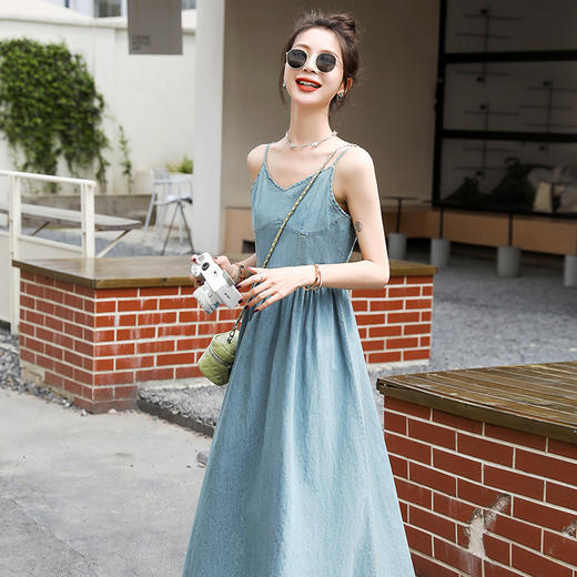 牛仔复古气质套装女连衣裙，夏季薄新款韩版半身裙子时尚两件套HR-CZJ1317 商品图2