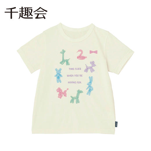 【T恤】千趣会夏款儿童女童甜美可爱卡通印花轻薄汗布全棉短袖T恤1229017 商品图4