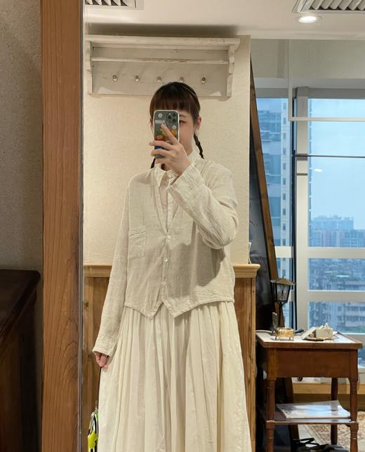 elsa esturgie 衬衫皱褶连衣裙（米白色） 商品图11