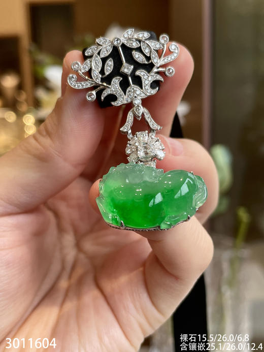 老坑高冰艳绿唐马吊坠【3011604】具体价格微信咨询 商品图2