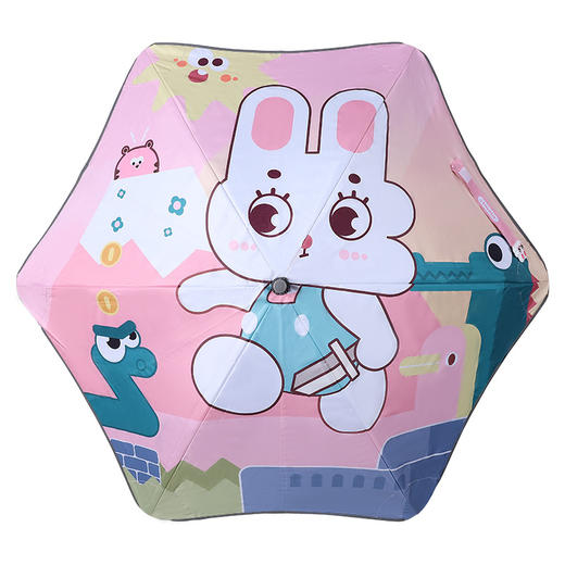 柠檬宝宝儿童雨伞 长柄卡通晴雨两用伞 黑胶防晒小学生六骨伞批发 商品图4