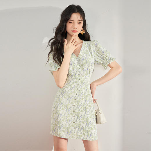西遇法式碎花连衣裙女夏季新款气质收腰显瘦高级感茶歇裙10930934 商品图4