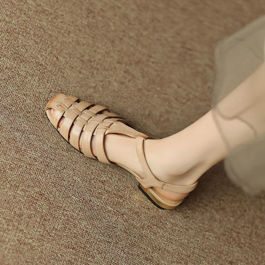 复古法式，平跟真皮凉鞋DP-9172 商品图10