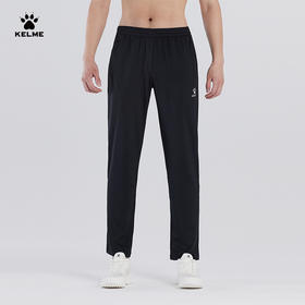 KELME卡尔美训练足球裤针织直筒运动长裤男弹力黑色跑步休闲裤子