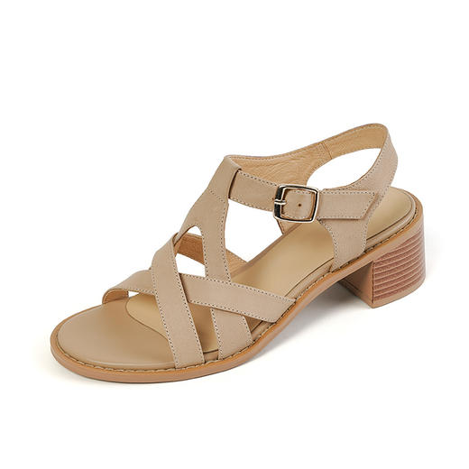 舒适简约，里外全头层皮粗跟凉鞋PS923A 商品图12