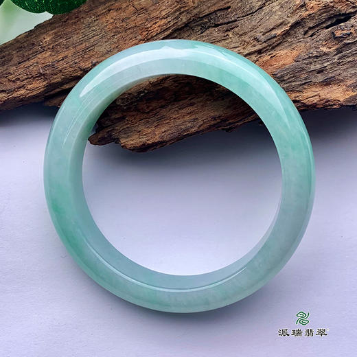 派瑞翡翠 翡翠手镯 糯种 飘花 商品图3