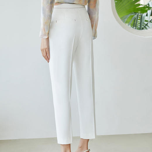 玳莎简约九分烟管裤女2023春季新款百搭显瘦设计感小众直筒西装裤  DA36309 商品图1