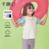 千趣会夏款儿童女童袖子撞色拼接蝴蝶结装饰棉质短袖T恤 商品缩略图0