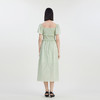 谜底方领连衣裙短袖女2023夏季新款简约文艺设计感长裙232ML0570 商品缩略图2