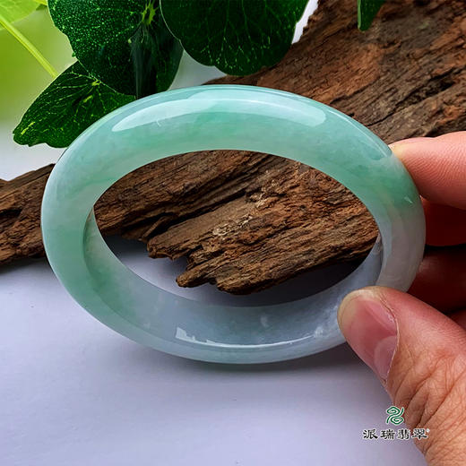 派瑞翡翠 翡翠手镯 糯种 飘花 商品图3