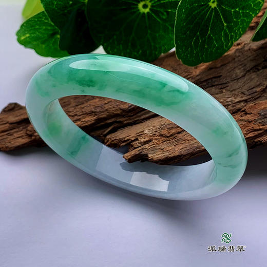派瑞翡翠 翡翠手镯 糯种 飘花 商品图4