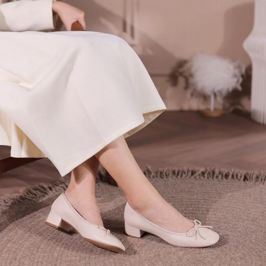 【à perles】甜美气质芭蕾舞鞋！蝴蝶结小方头中跟单鞋【现货】 商品图0