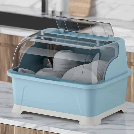 「防尘沥水！分类收纳」装碗筷收纳盒 带沥水放碗箱碗碟收纳整理架厨房用品台面碗柜 商品图0