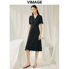 VIMAGE纬漫纪春季新款V领显瘦百搭通勤连衣裙V1907540 商品缩略图1