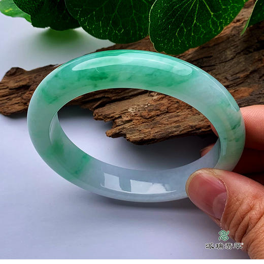 派瑞翡翠 翡翠手镯 糯种 飘花 商品图2