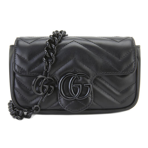 GUCCI 古驰 女士GG Marmont系列超单肩斜跨链条包牛皮链条 699757UM8KV 商品图0